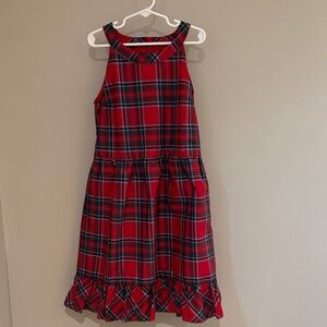 Vineyard Vines Dressy Red and Green Plaid Girls Dress